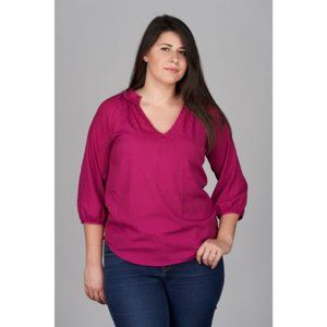 Magenta Silk Blouse